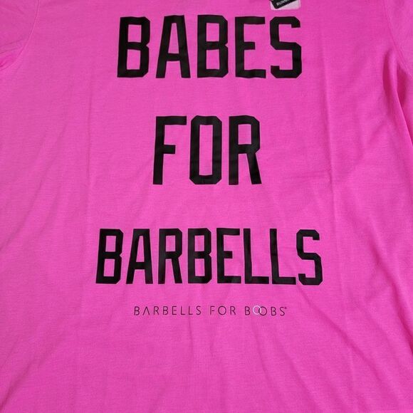 Puma Babes For Barbells Running Training T Shirt Pink Black Cancer Awareness Top - Picture 2 of 7